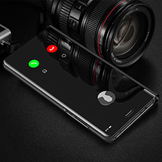 Huawei Nova 8 5G用手帳型 レザーケース スタンド 鏡面 カバー L01 ファーウェイ ブラック