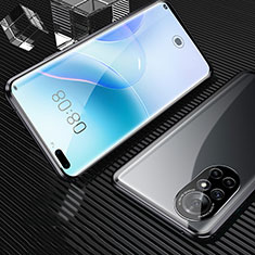 Huawei Nova 8 Pro 5G用ケース 高級感 手触り良い アルミメタル 製の金属製 360度 フルカバーバンパー 鏡面 カバー M04 ファーウェイ ブラック