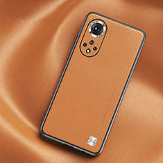 Huawei Nova 9 Pro用ケース 高級感 手触り良いレザー柄 S02 ファーウェイ オレンジ