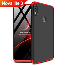 Huawei Nova Lite 3用ハードケース プラスチック 質感もマット 前面と背面 360度 フルカバー Q01 ファーウェイ レッド・ブラック