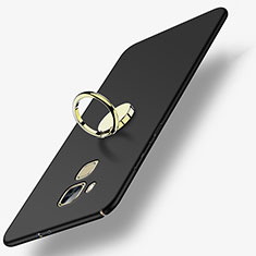 Huawei Nova Plus用ハードケース プラスチック 質感もマット アンド指輪 ファーウェイ ブラック