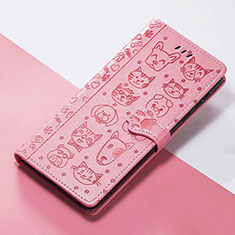 Huawei Nova Y70用手帳型 レザーケース スタンド パターン カバー S05D ファーウェイ ピンク