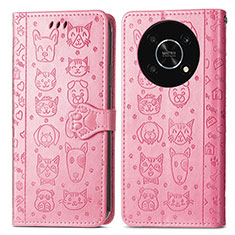Huawei Nova Y90用手帳型 レザーケース スタンド パターン カバー S03D ファーウェイ ピンク
