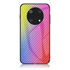 Huawei Nova Y90用ハイブリットバンパーケース プラスチック 鏡面 虹 グラデーション 勾配色 カバー LS2 ファーウェイ ピンク