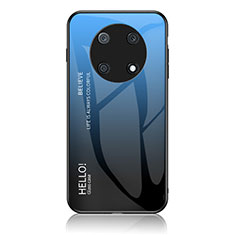 Huawei Nova Y90用ハイブリットバンパーケース プラスチック 鏡面 虹 グラデーション 勾配色 カバー LS1 ファーウェイ ネイビー
