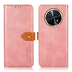 Huawei Nova Y91用手帳型 レザーケース スタンド カバー N07P ファーウェイ ピンク