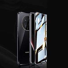 Huawei Nova Y91用ケース 高級感 手触り良い アルミメタル 製の金属製 360度 フルカバーバンパー 鏡面 カバー P02 ファーウェイ ブラック