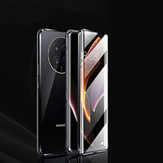 Huawei Nova Y91用ケース 高級感 手触り良い アルミメタル 製の金属製 360度 フルカバーバンパー 鏡面 カバー P01 ファーウェイ ブラック