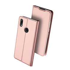 Huawei P Smart (2019)用手帳型 レザーケース スタンド カバー L01 ファーウェイ ローズゴールド
