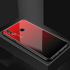 Huawei P Smart (2019)用ハイブリットバンパーケース プラスチック 鏡面 カバー ファーウェイ レッド