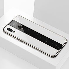 Huawei P Smart (2019)用ハイブリットバンパーケース プラスチック 鏡面 カバー M01 ファーウェイ ホワイト