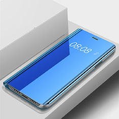 Huawei P Smart (2019)用手帳型 レザーケース スタンド 鏡面 カバー ファーウェイ ネイビー