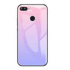 Huawei P Smart用ハイブリットバンパーケース プラスチック 鏡面 虹 グラデーション 勾配色 カバー ファーウェイ パープル