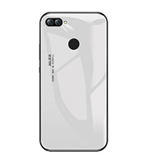 Huawei P Smart用ハイブリットバンパーケース プラスチック 鏡面 虹 グラデーション 勾配色 カバー ファーウェイ ホワイト