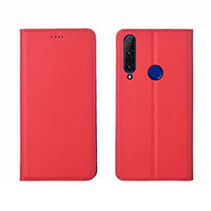 Huawei P Smart+ Plus (2019)用手帳型 レザーケース スタンド カバー T06 ファーウェイ レッド