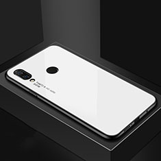 Huawei P Smart+ Plus用ハイブリットバンパーケース プラスチック パターン 鏡面 カバー ファーウェイ ホワイト