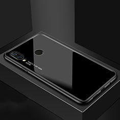 Huawei P Smart+ Plus用ハイブリットバンパーケース プラスチック パターン 鏡面 カバー ファーウェイ ブラック