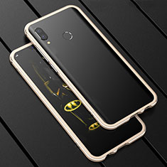 Huawei P Smart+ Plus用ケース 高級感 手触り良い アルミメタル 製の金属製 360度 フルカバーバンパー 鏡面 カバー ファーウェイ ゴールド