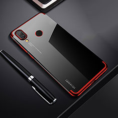 Huawei P Smart+ Plus用極薄ソフトケース シリコンケース 耐衝撃 全面保護 クリア透明 H03 ファーウェイ レッド