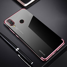 Huawei P Smart+ Plus用極薄ソフトケース シリコンケース 耐衝撃 全面保護 クリア透明 H03 ファーウェイ ローズゴールド