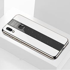 Huawei P Smart+ Plus用ハイブリットバンパーケース プラスチック 鏡面 カバー M01 ファーウェイ ホワイト