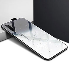 Huawei P Smart Pro (2019)用ハイブリットバンパーケース プラスチック パターン 鏡面 カバー S01 ファーウェイ グレー