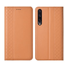 Huawei P Smart Pro (2019)用手帳型 レザーケース スタンド カバー L12 ファーウェイ オレンジ