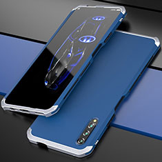 Huawei P Smart Pro (2019)用ケース 高級感 手触り良い アルミメタル 製の金属製 カバー ファーウェイ シルバー・ネイビー