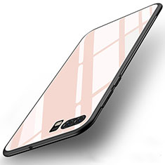 Huawei P10用ハイブリットバンパーケース プラスチック 鏡面 カバー ファーウェイ ピンク