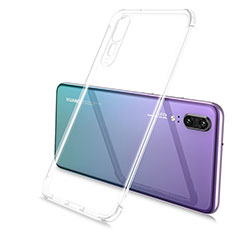 Huawei P20用極薄ソフトケース シリコンケース 耐衝撃 全面保護 クリア透明 S06 ファーウェイ クリア