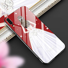 Huawei P20用ハイブリットバンパーケース プラスチック ドレスガール ドレス少女 鏡面 カバー K02 ファーウェイ ホワイト