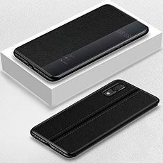 Huawei P20用手帳型 レザーケース スタンド カバー T02 ファーウェイ ブラック