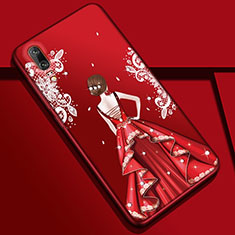 Huawei P20用シリコンケース ソフトタッチラバー バタフライ ドレスガール ドレス少女 カバー K01 ファーウェイ カラフル