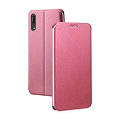 Huawei P20用手帳型 レザーケース スタンド カバー T06 ファーウェイ ピンク