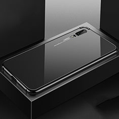 Huawei P20用ケース 高級感 手触り良い アルミメタル 製の金属製 カバー T02 ファーウェイ ブラック