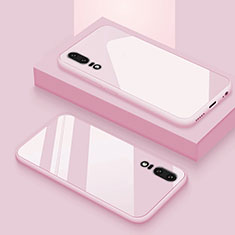 Huawei P20用ハイブリットバンパーケース プラスチック 鏡面 カバー T03 ファーウェイ ピンク