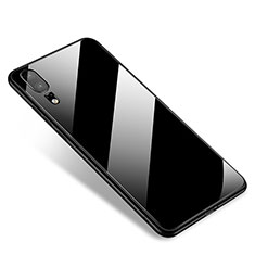 Huawei P20用ハイブリットバンパーケース プラスチック 鏡面 カバー M01 ファーウェイ ブラック