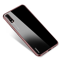 Huawei P20用極薄ソフトケース シリコンケース 耐衝撃 全面保護 クリア透明 H04 ファーウェイ ローズゴールド