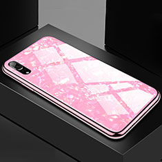 Huawei P20用ハイブリットバンパーケース プラスチック 鏡面 カバー M02 ファーウェイ ピンク