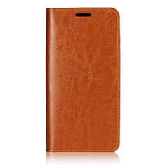 Huawei P20用手帳型 レザーケース スタンド カバー L05 ファーウェイ オレンジ