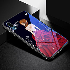 Huawei P20用ハイブリットバンパーケース プラスチック ドレスガール ドレス少女 鏡面 カバー ファーウェイ レッド・ブラック