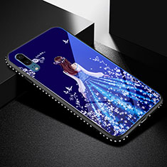 Huawei P20用ハイブリットバンパーケース プラスチック ドレスガール ドレス少女 鏡面 カバー ファーウェイ ネイビー