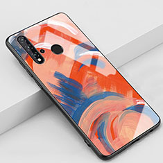 Huawei P20 Lite (2019)用ハイブリットバンパーケース プラスチック パターン 鏡面 カバー S01 ファーウェイ オレンジ