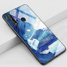 Huawei P20 Lite (2019)用ハイブリットバンパーケース プラスチック パターン 鏡面 カバー S01 ファーウェイ ネイビー
