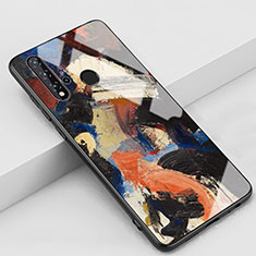 Huawei P20 Lite (2019)用ハイブリットバンパーケース プラスチック パターン 鏡面 カバー ファーウェイ オレンジ