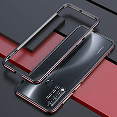 Huawei P20 Lite (2019)用ケース 高級感 手触り良い アルミメタル 製の金属製 バンパー カバー T01 ファーウェイ レッド・ブラック