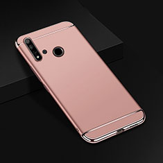 Huawei P20 Lite (2019)用ケース 高級感 手触り良い メタル兼プラスチック バンパー T01 ファーウェイ ローズゴールド