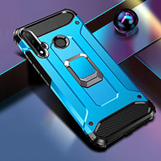 Huawei P20 Lite (2019)用ハイブリットバンパーケース プラスチック アンド指輪 マグネット式 R05 ファーウェイ ブルー