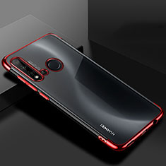 Huawei P20 Lite (2019)用極薄ソフトケース シリコンケース 耐衝撃 全面保護 クリア透明 S07 ファーウェイ レッド