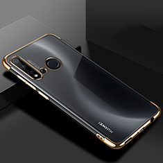 Huawei P20 Lite (2019)用極薄ソフトケース シリコンケース 耐衝撃 全面保護 クリア透明 S07 ファーウェイ ゴールド